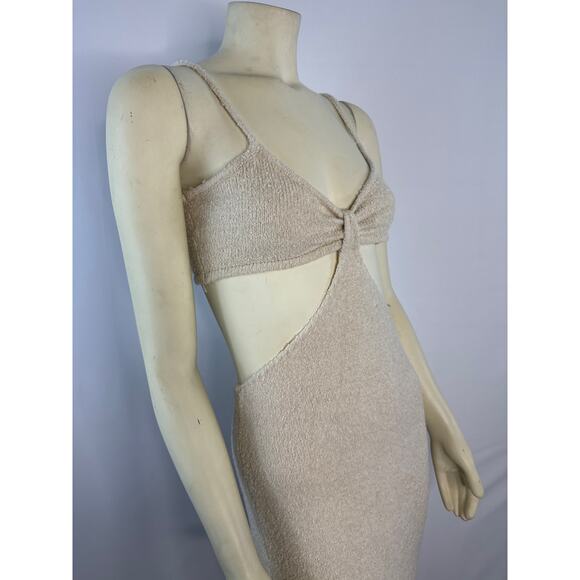 Pink Lily Cutout Bodycon midi crem dress size small - Picture 5 of 13